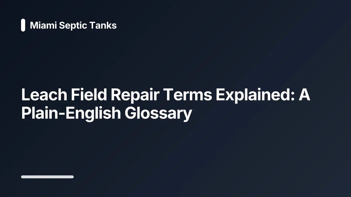 leach field repair glossary
