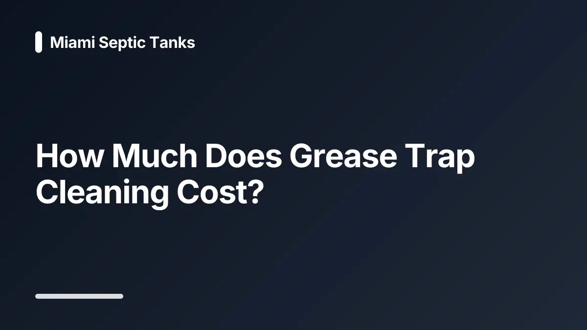 grease trap cleaning cost