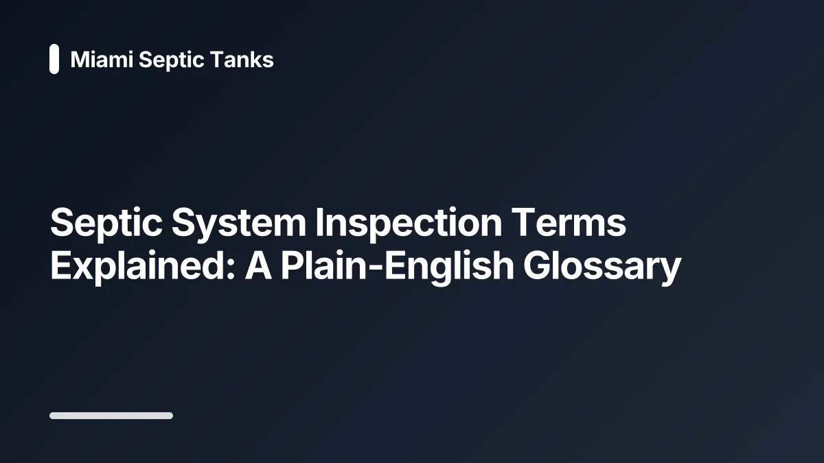 septic system inspection glossary