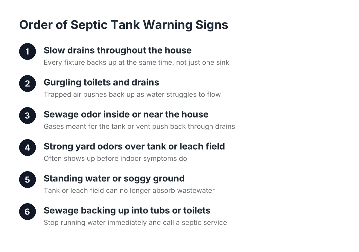 septic tank warning signs