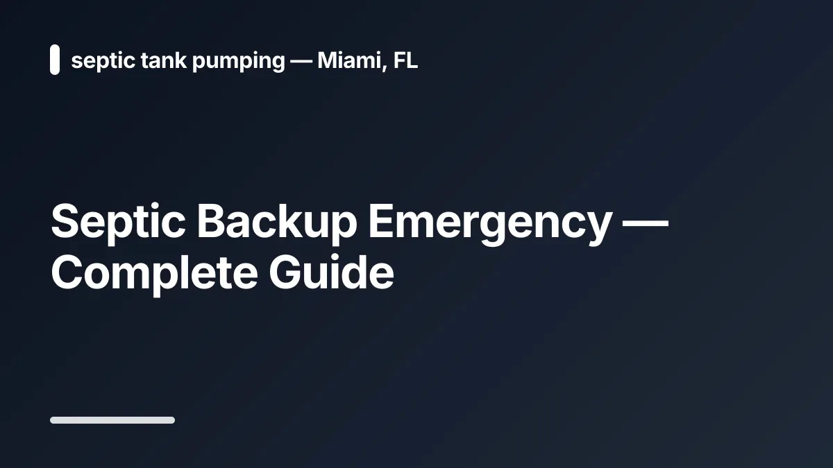 septic backup first steps